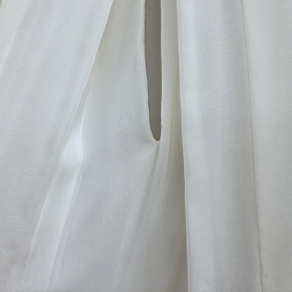 Anne Fontaine Poeme Blouse White Silk With Front Bodice Pleats Size 44 Size 12 - Picture 7 of 15